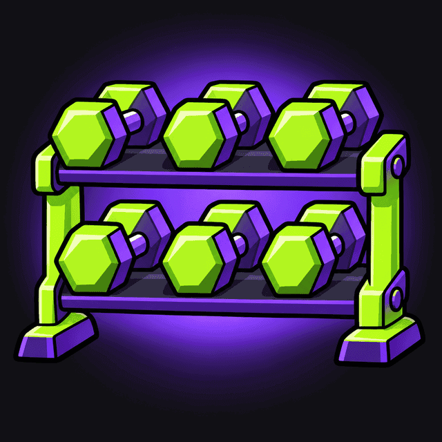Illustration of a dumbbell rack