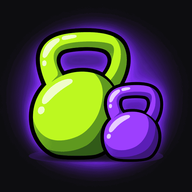 Illustration of two kettlebells